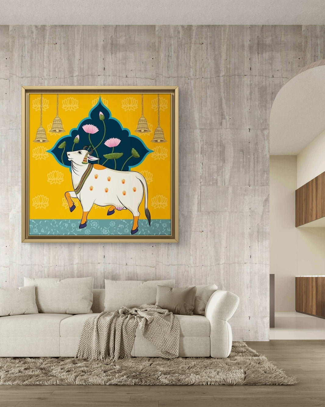 Cow Themed Motif Indian Pichwai Art