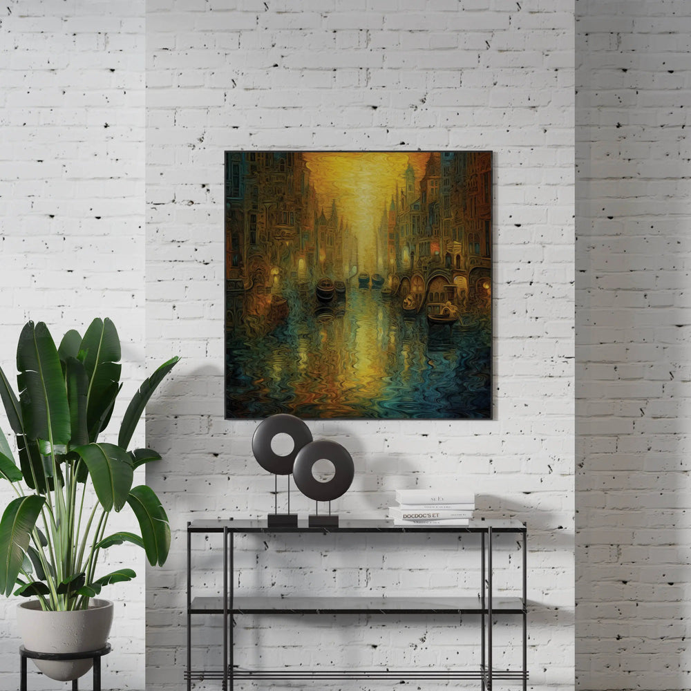Luxoré Canal City Colors of Amsterdam Street Fluid Art Painting