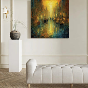 Luxoré Canal City Colors of Amsterdam Street Fluid Art Painting