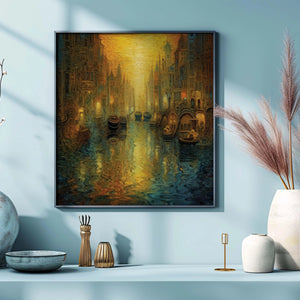 Luxoré Canal City Colors of Amsterdam Street Fluid Art Painting