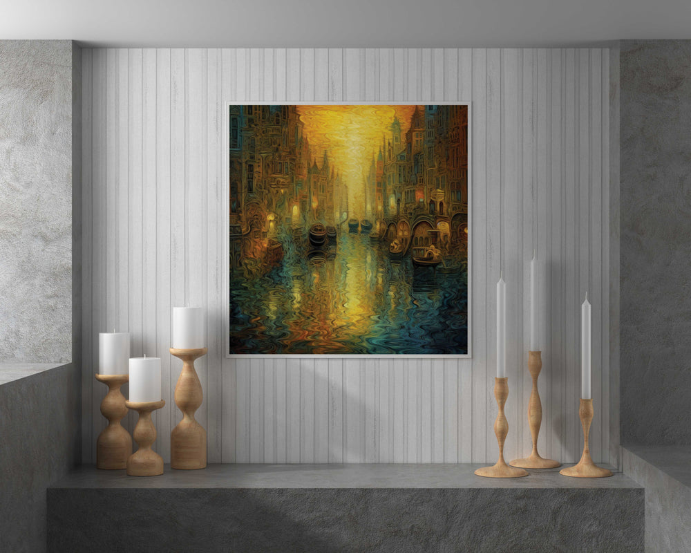 Luxoré Canal City Colors of Amsterdam Street Fluid Art Painting