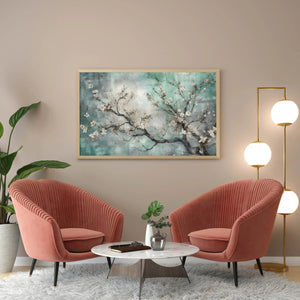 Luxoré Whispering Cherry Blossom Digital Textured Painting