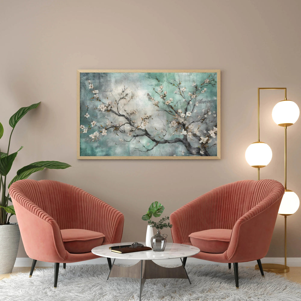 Luxoré Whispering Cherry Blossom Digital Textured Painting