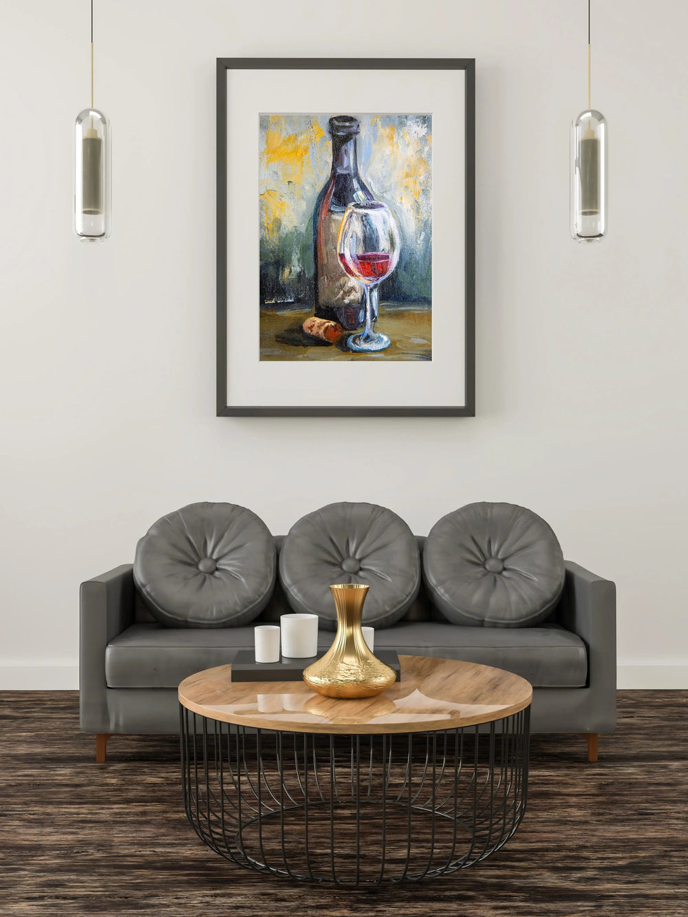 Luxoré Expressive Wine Scene with Impasto Still Life Digital Painting