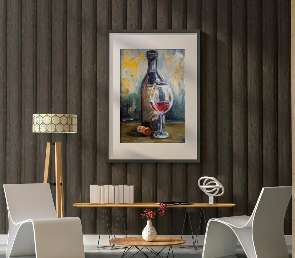 Luxoré Expressive Wine Scene with Impasto Still Life Digital Painting