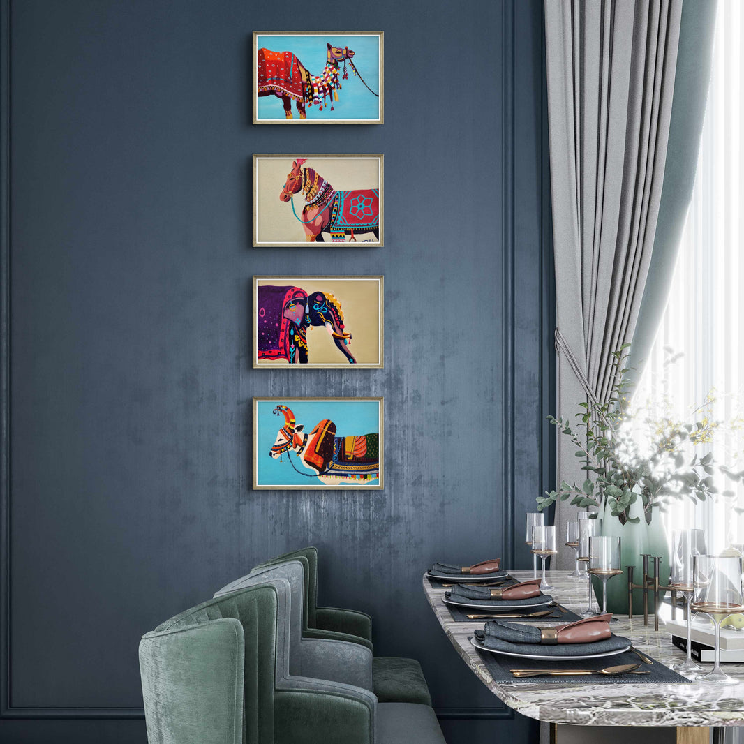 Indian Handmade Animal Decorated Paintings