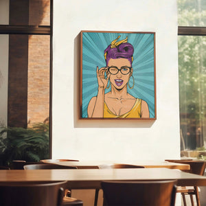 Luxoré Comic Chic Pop Art Girl with Wink and Glasses