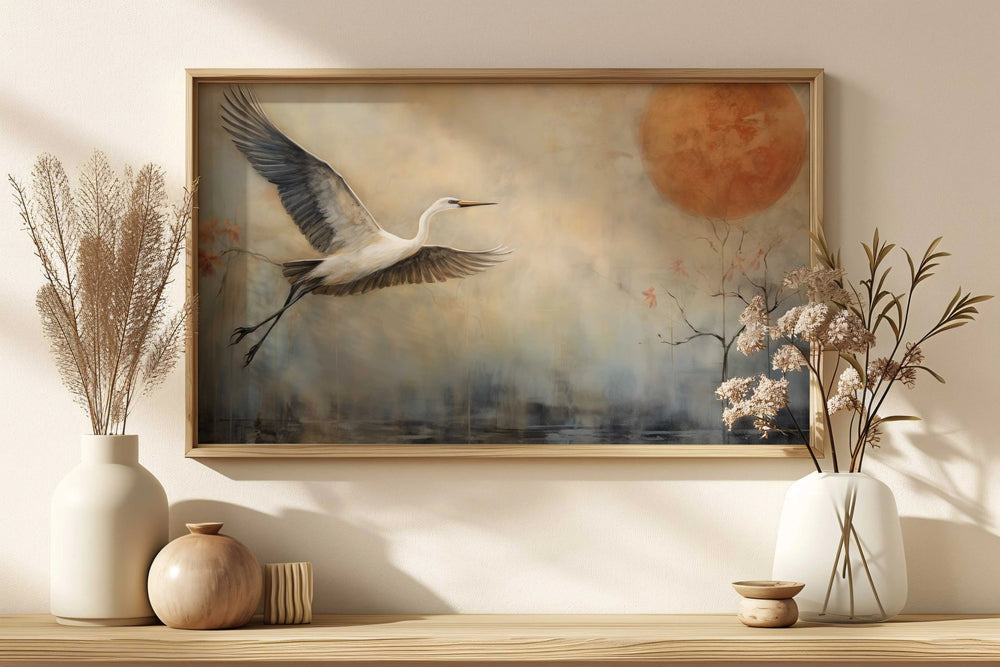 Luxoré Cranes in Morning Light Digital Artwork