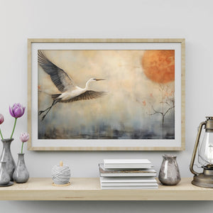 Luxoré Cranes in Morning Light Digital Artwork