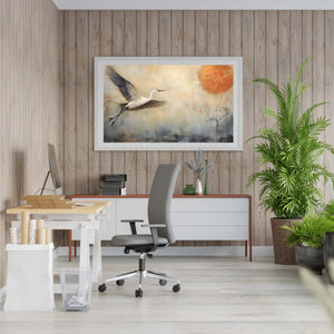 Luxoré Cranes in Morning Light Digital Artwork