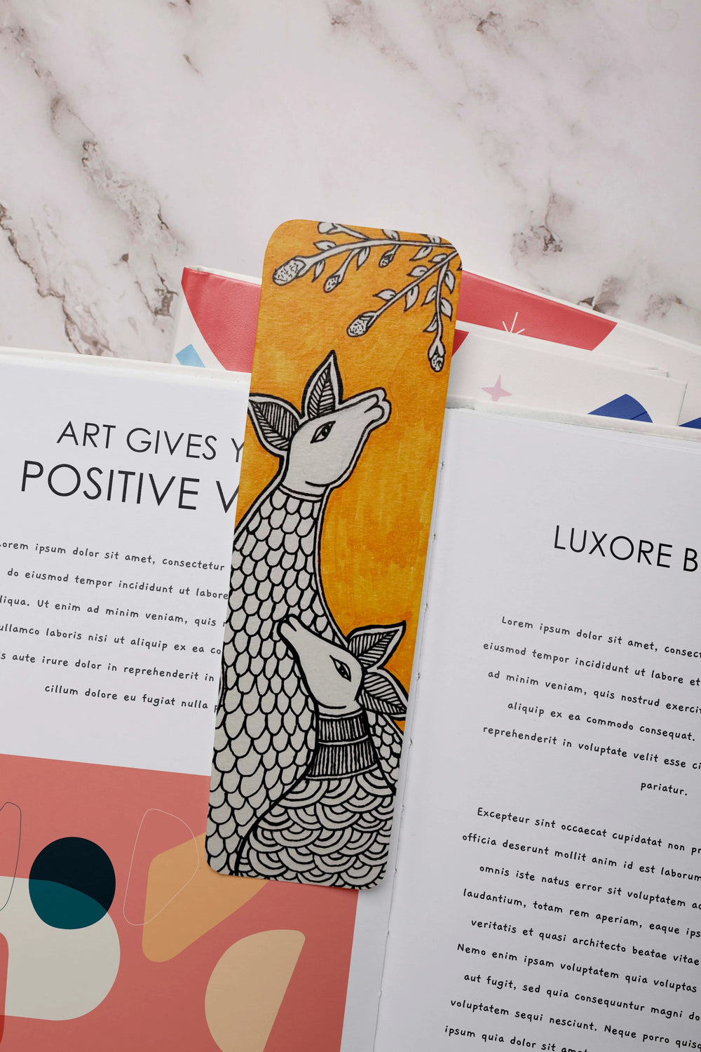 Luxoré Handcrafted Bright Color Warli Treasures Bookmarks Set of 3