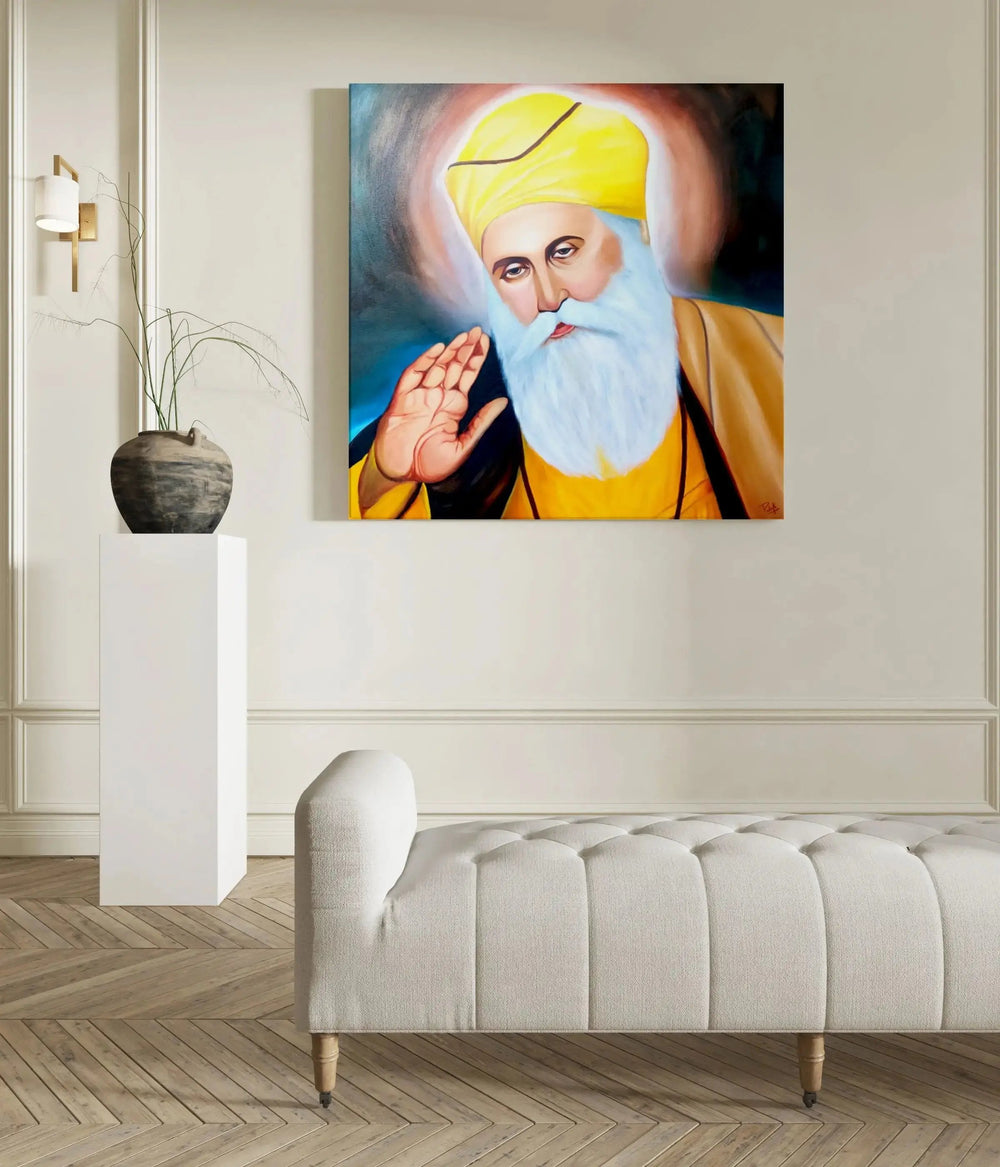 Luxoré Sikh Guru Gurunanak Ji Handmade Painting on Canvas