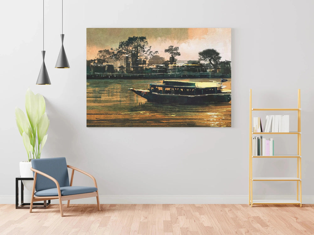 Luxoré Ferry Carries Passenger on River Digital Painting