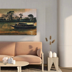 Luxoré Ferry Carries Passenger on River Digital Painting