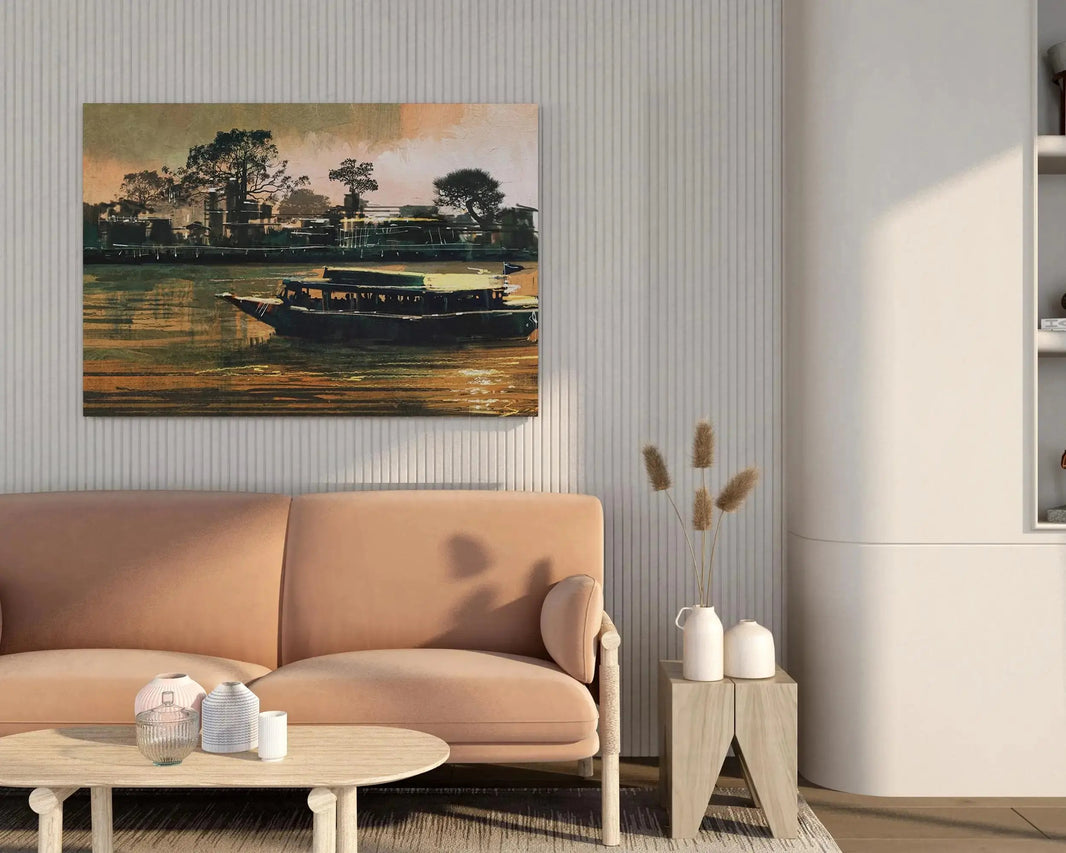 Luxoré Ferry Carries Passenger on River Digital Painting