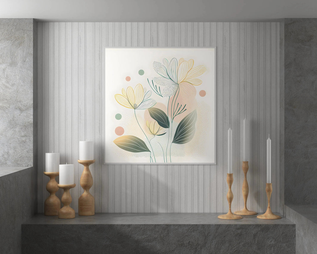 Luxoré Pastel Color Flower Digital Art Painting