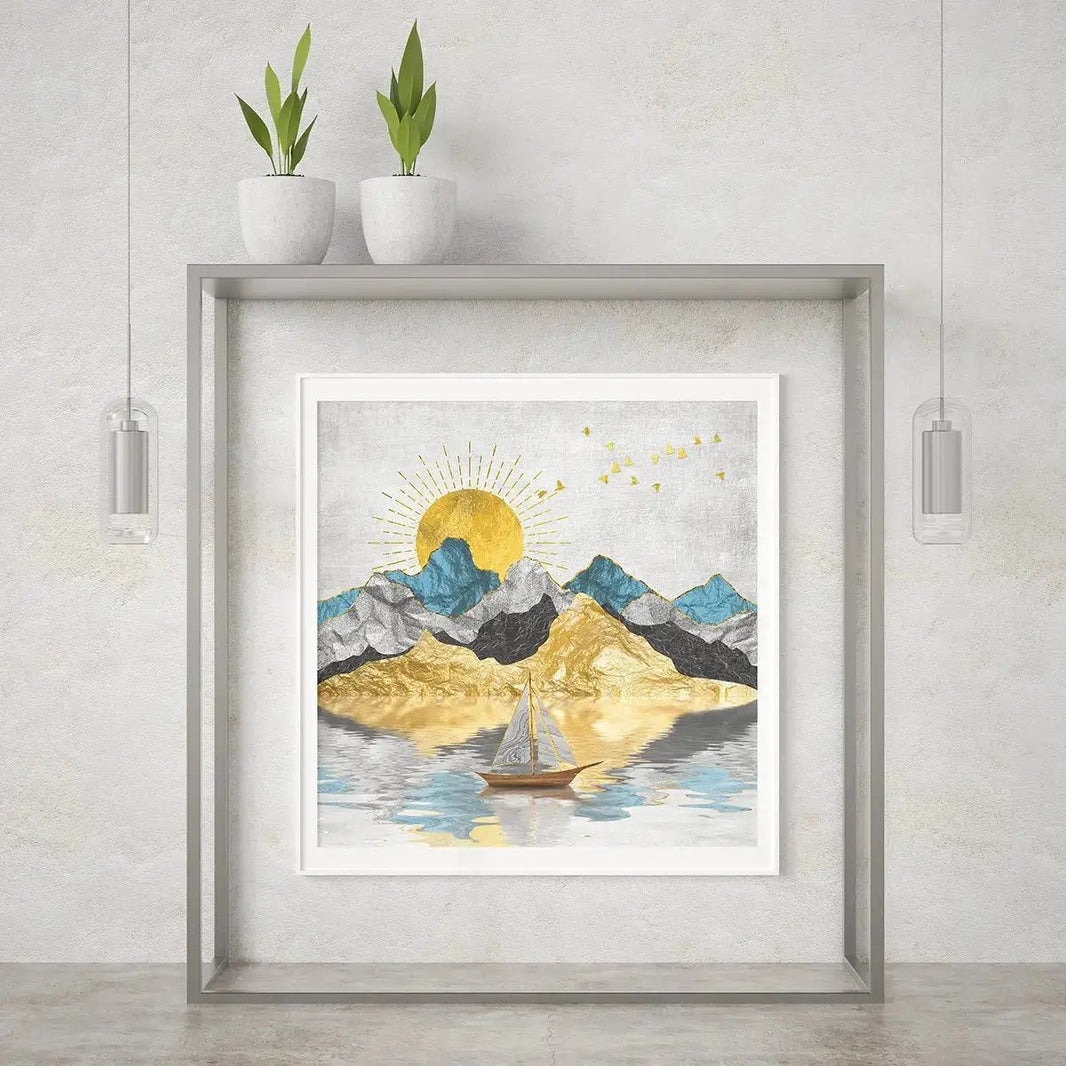 Luxoré Sailboat Landscape Reflection Art Digital Painting
