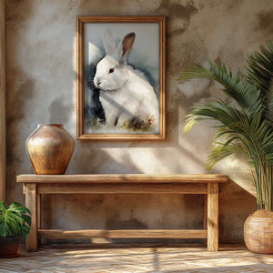 Luxoré Digital Dreamy Bunny Watercolor Portrait Artwork