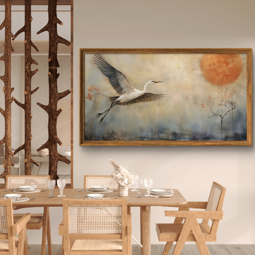 Cranes in Morning Light Digital Painting
