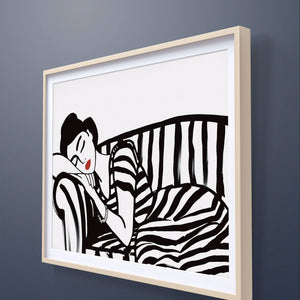 Side Look of Modern Sleeping Couch Digital Painting