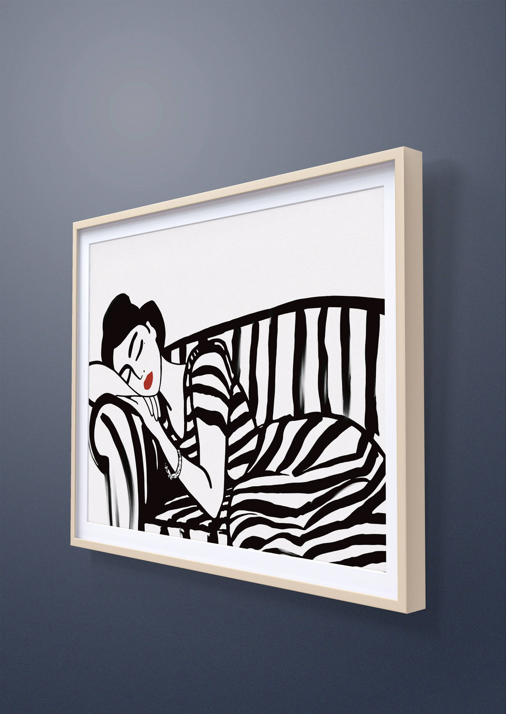 Side Look of Modern Sleeping Couch Digital Painting