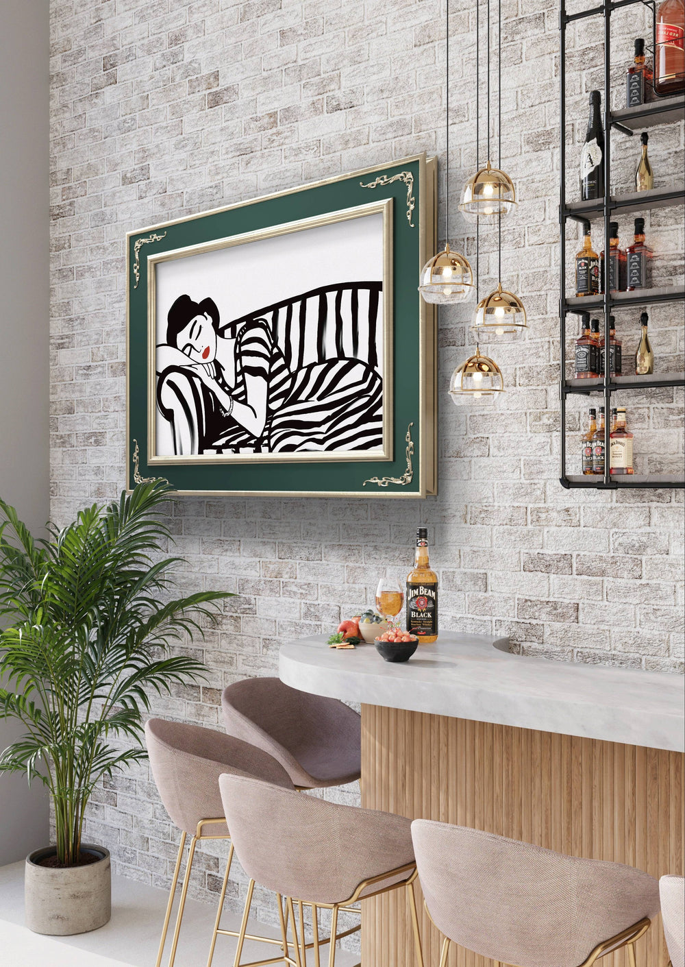 Modern Sleeping Couch Digital Painting