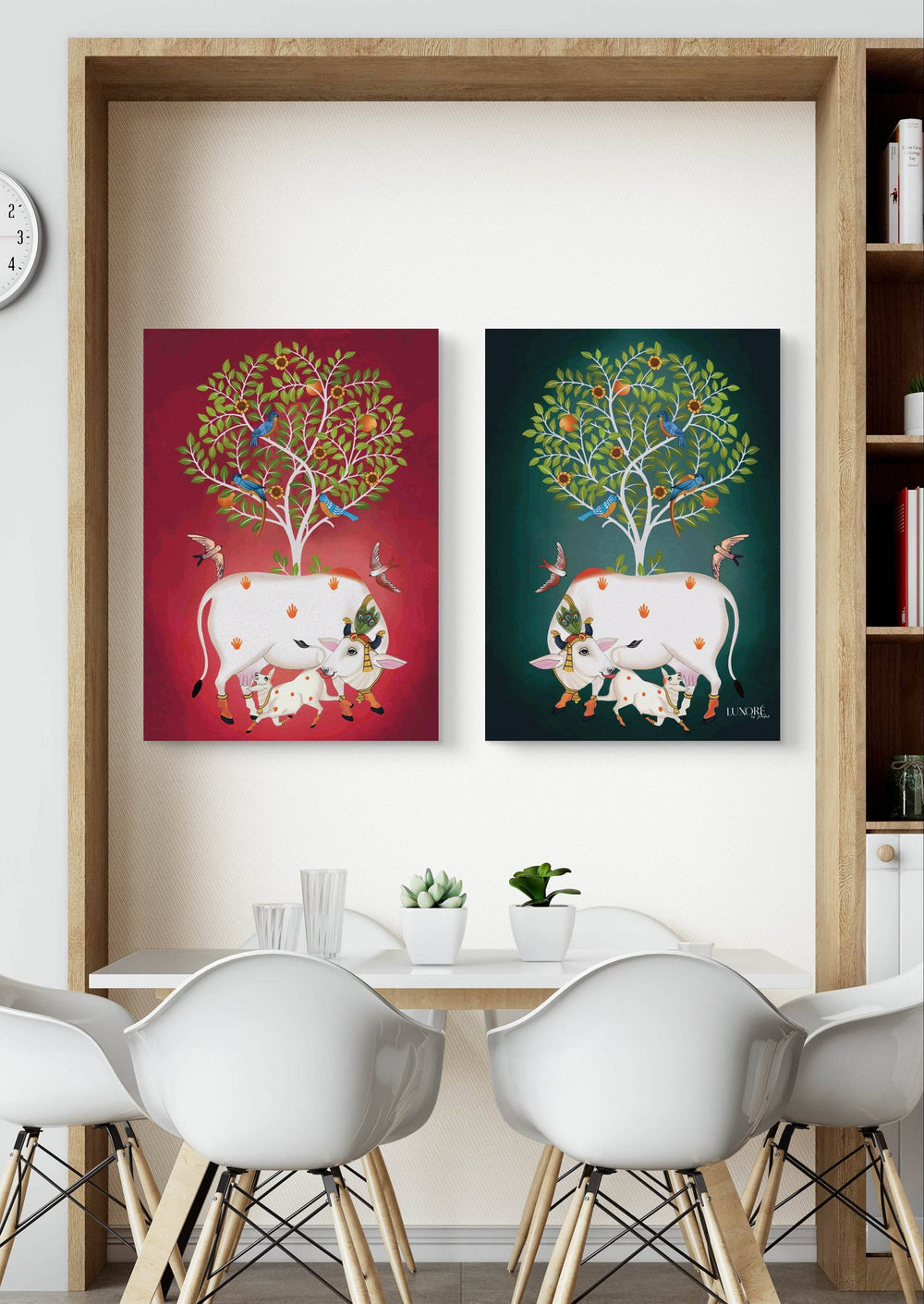 Contemporary Pichwai Cow Calf Painting Digital Art