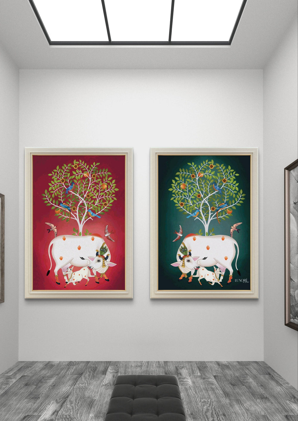 Beautiful and Lovely Painting of Cow and Pichwai Traditional Painting