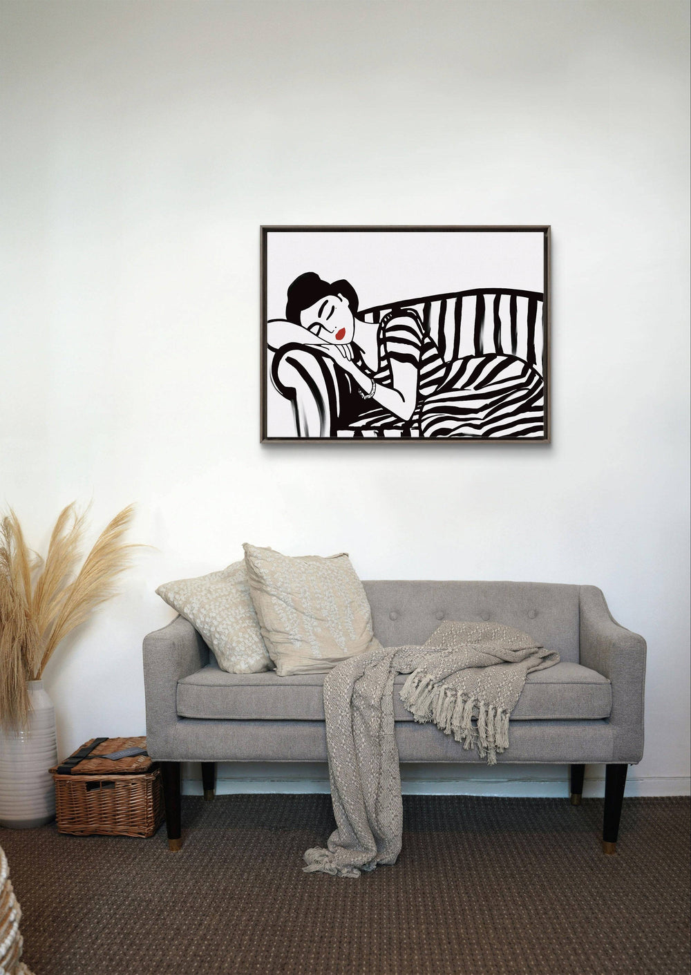 Sleeping Couch Line Art