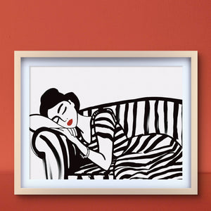Actual Modern Sleeping Couch Digital Painting