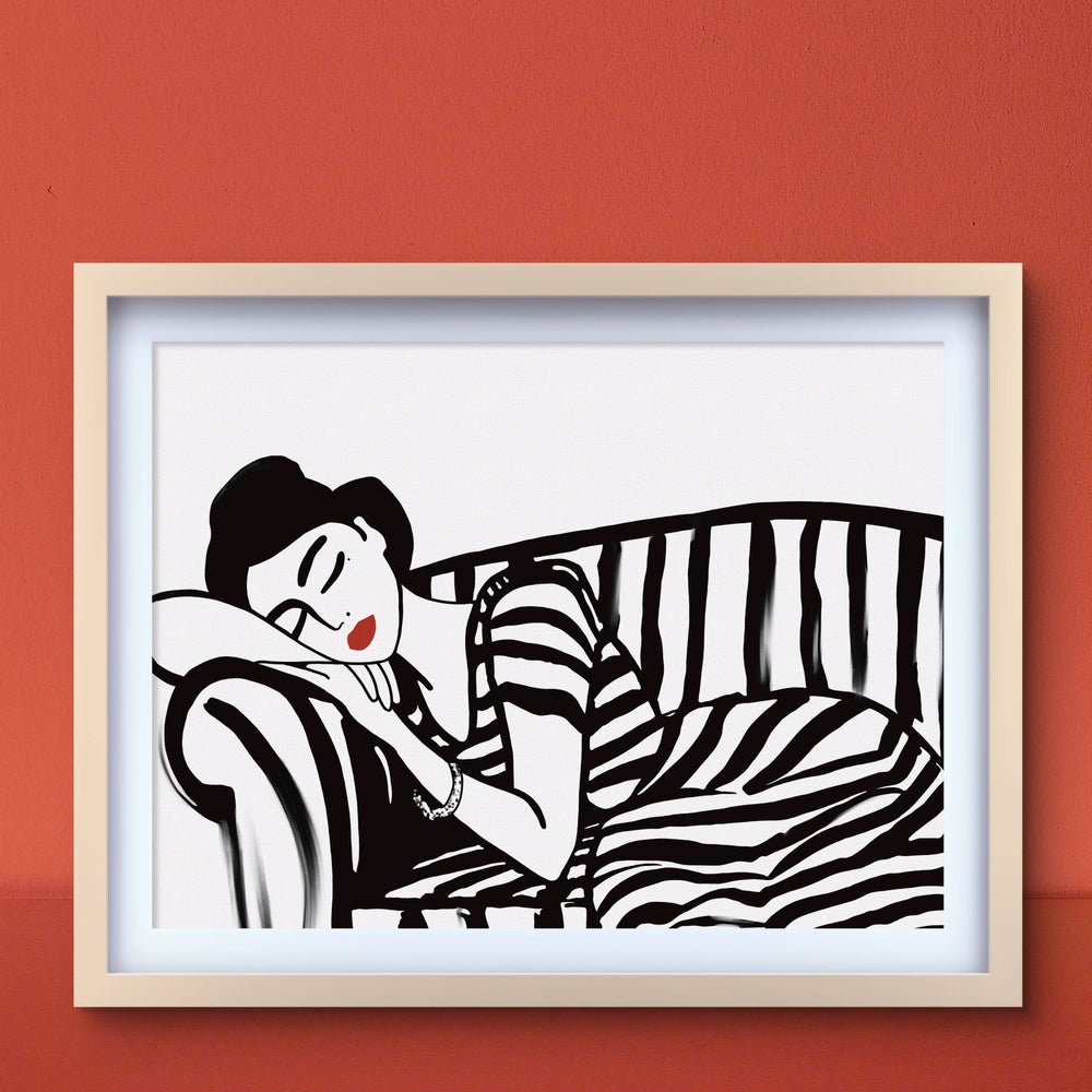 Actual Modern Sleeping Couch Digital Painting