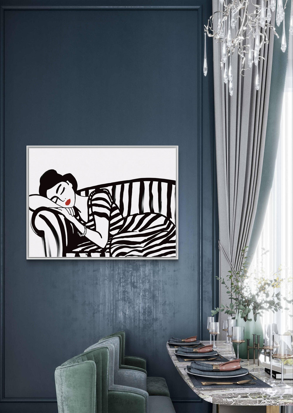 Modern Sleeping Couch Digital Painting