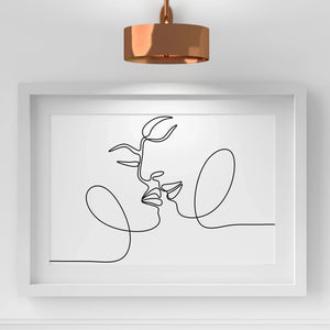 Luxoré Romantic Couple Loving Soul Line Art