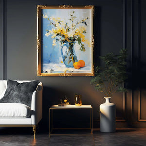 Luxoré Calm Reflections of Vase with Flowers in Digital Still Life Painting