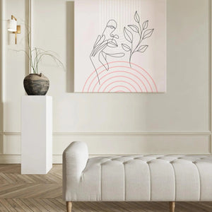 Luxoré Women Botanical Pink Geometry Line Art
