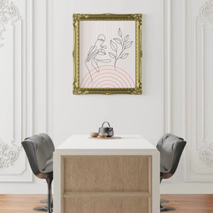 Luxoré Women Botanical Pink Geometry Line Art