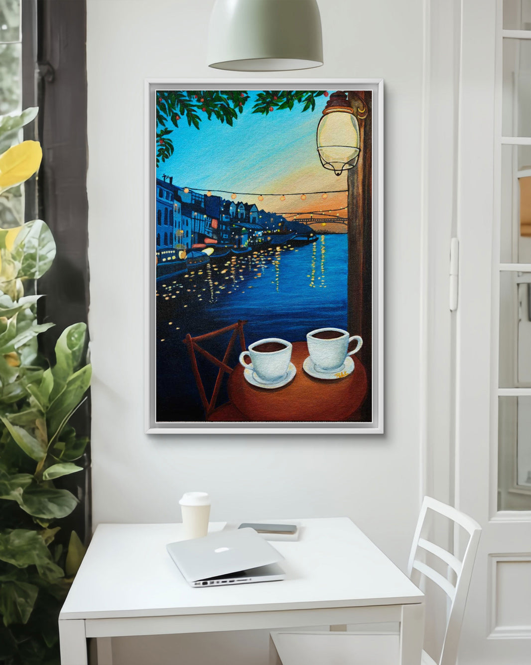 The Sunset Cafe Handmade Acrylic Painting