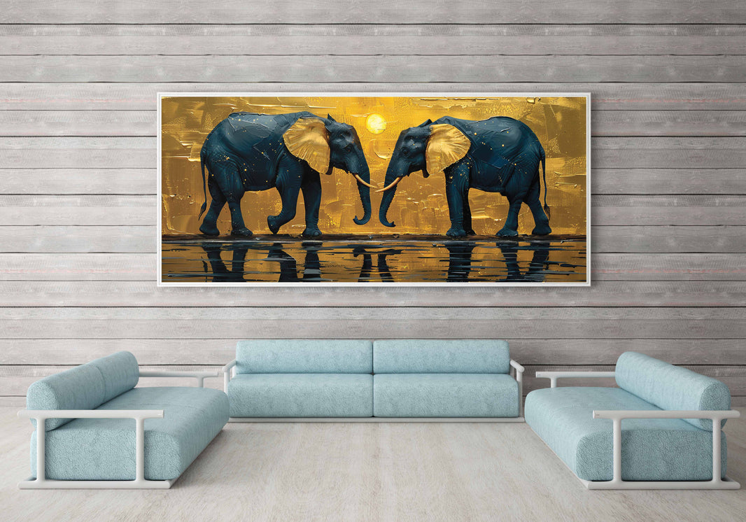 Luxoré Golden Ear Duo Elephant Guardian Digital Painting