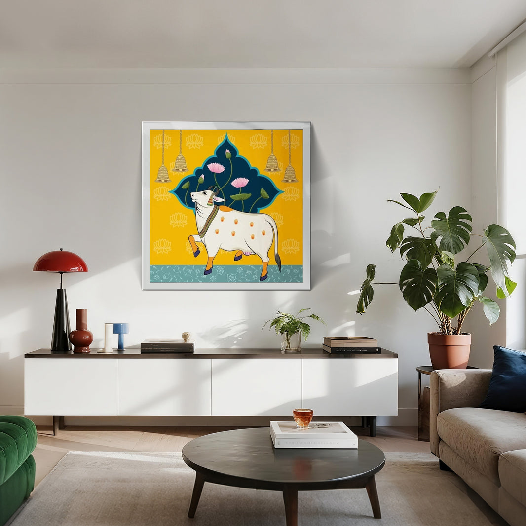 Cow Themed Motif Indian Pichwai Art