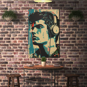 Luxoré Pop Art Portrait of a Guy Sporting Headphones