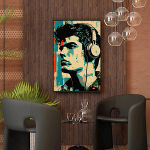 Luxoré Pop Art Portrait of a Guy Sporting Headphones