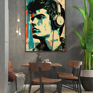 Luxoré Pop Art Portrait of a Guy Sporting Headphones