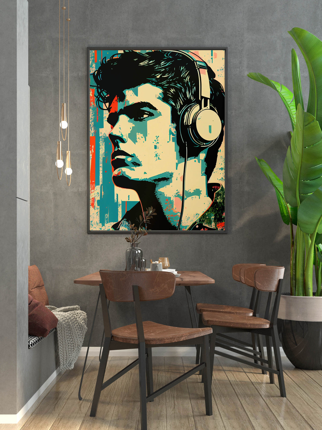 Luxoré Pop Art Portrait of a Guy Sporting Headphones