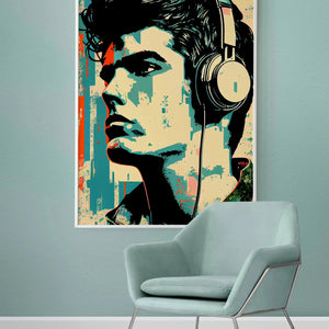 Luxoré Pop Art Portrait of a Guy Sporting Headphones