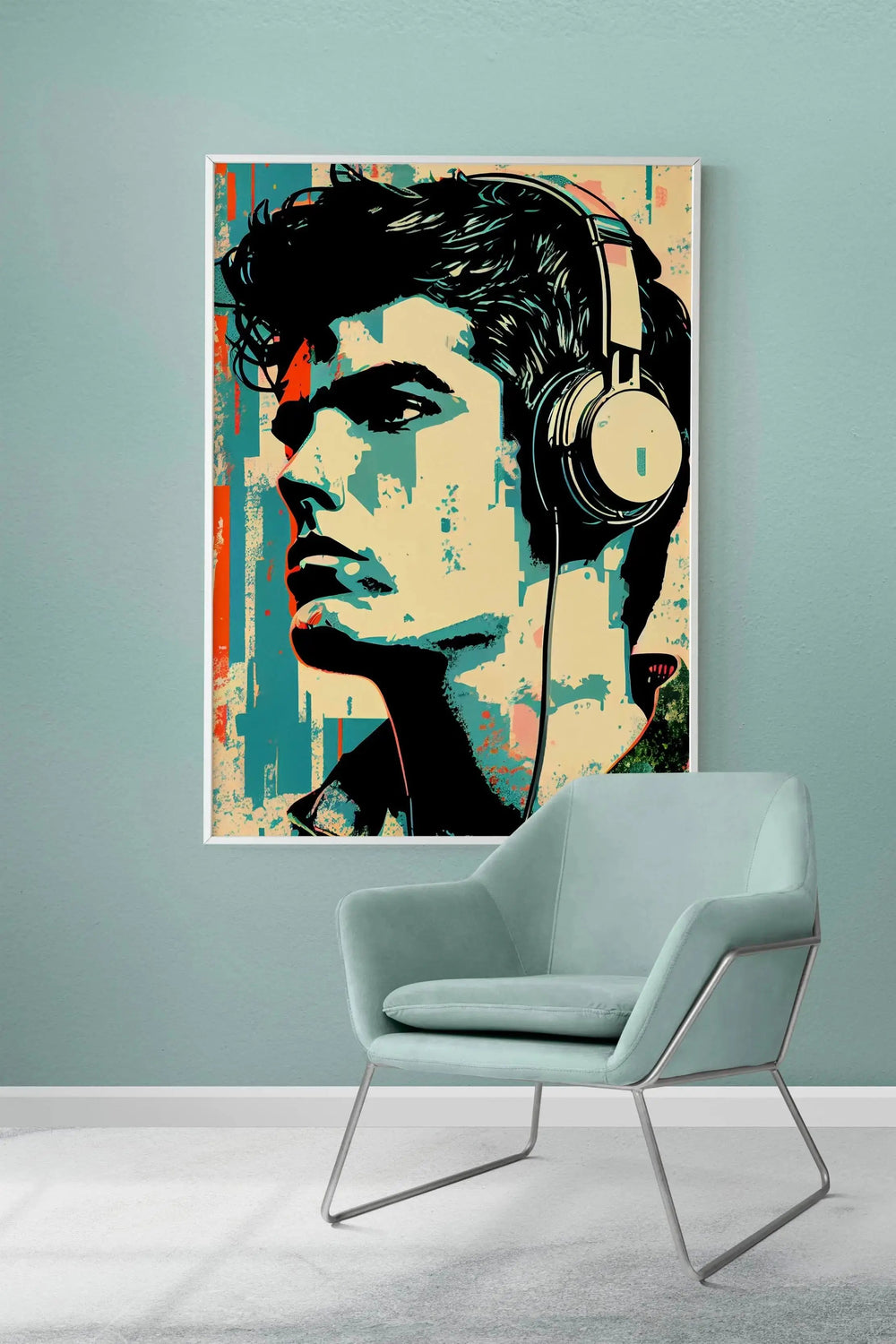 Luxoré Pop Art Portrait of a Guy Sporting Headphones