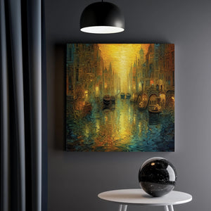 Luxoré Canal City Colors of Amsterdam Street Fluid Art Painting