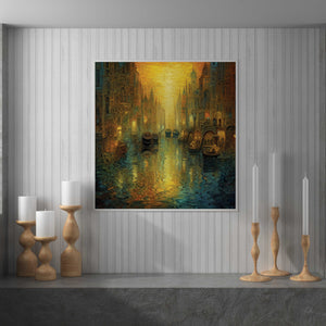 Luxoré Canal City Colors of Amsterdam Street Fluid Art Painting