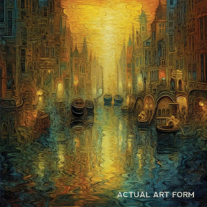 Luxoré Canal City Colors of Amsterdam Street Fluid Art Painting