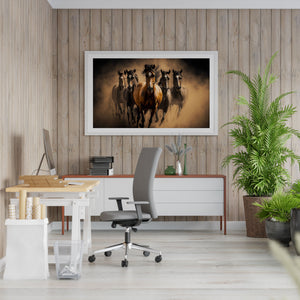 Luxoré Black Horses Herd Fast Galloping Digital Art Work