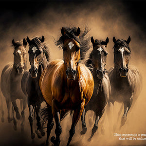 Luxoré Black Horses Herd Fast Galloping Digital Art Work